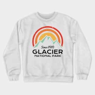 Glacier National Park Sticker Crewneck Sweatshirt